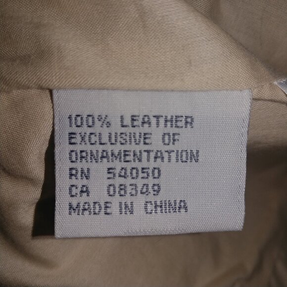 Nine West: Taupe/Nude Butter Soft Leather Blazer/Jacket W/Crochet Trim - Size L - Picture 10 of 10